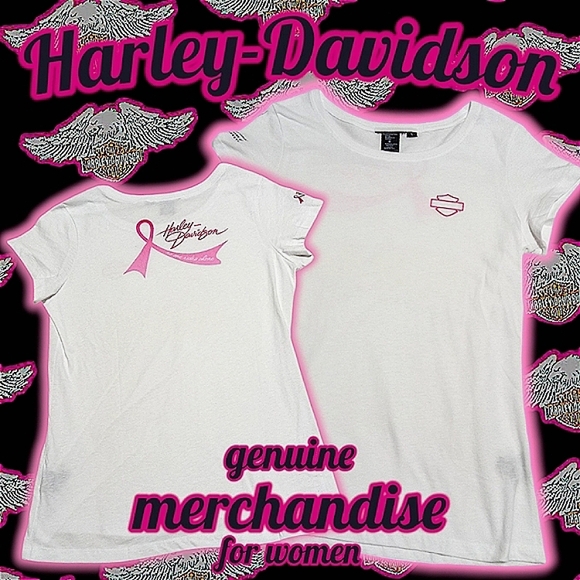 Harley-Davidson Tops - Harley-Davidson Women's L SS Tee | Breast Cancer Awareness "No One Rides Alone"